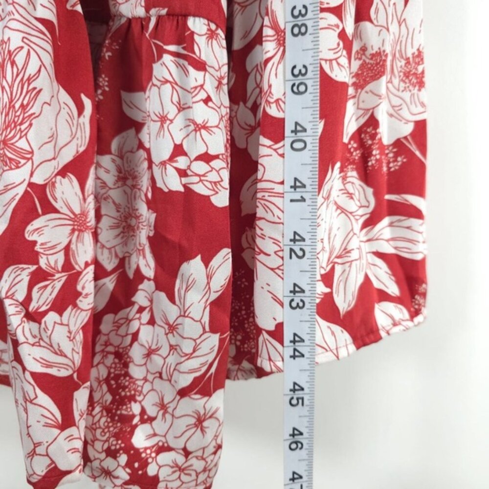 NWT REBECCA MINKOFF Mary Wrap Up Tie‎ Floral Flowy Midi Dress MEDIUM - Picture 8 of 14